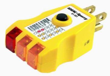 AC utility outlet tester including GFCI